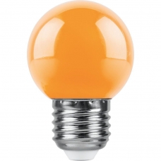 Лампа светодиодная Feron E27 1W RGB оранжевый LB-37 38124