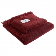 Полотенце для рук декоративное с бахромой бордового цвета essential, 50х90 см