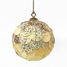 Шар новогодний декоративный paper ball, золотистый мрамор