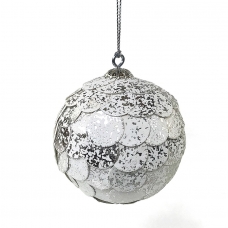 Шар новогодний декоративный paper ball, серебристый мрамор